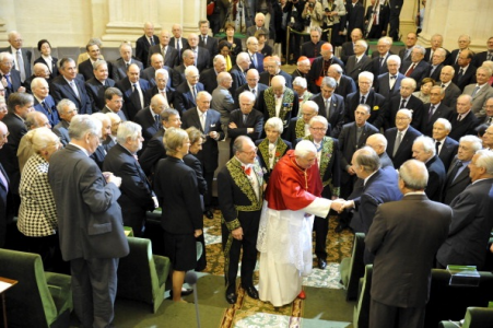 Pope Benedict XVI and His Highness the Aga Khan as they greet each other on September 13 2008